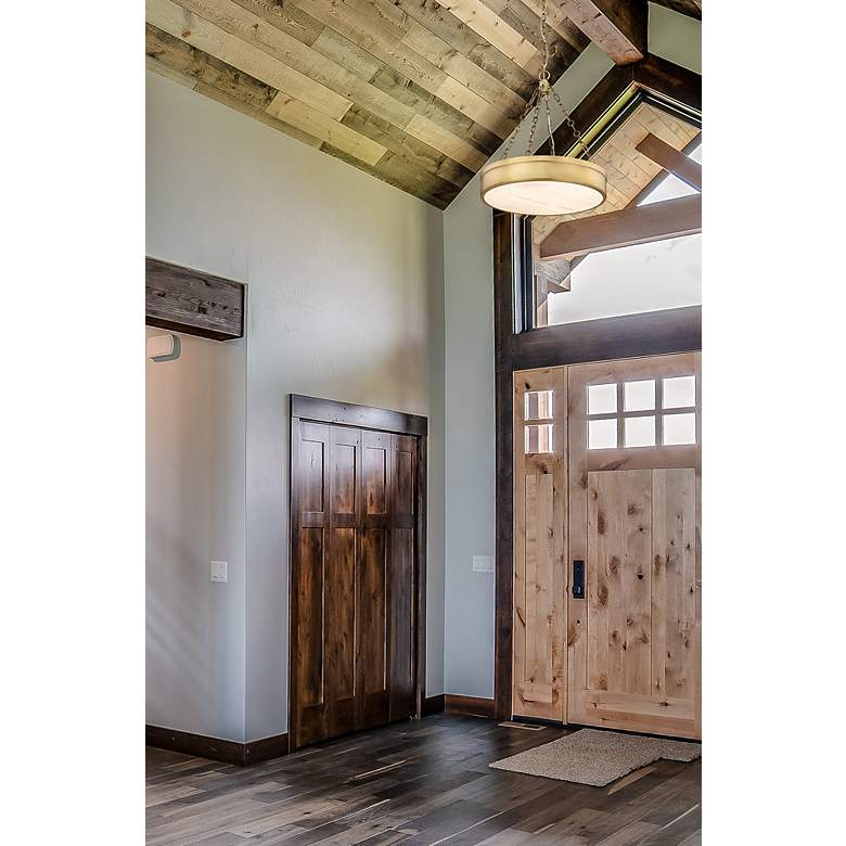 Image 4 Anders 22" Wide Rubbed Brass LED Pendant Light more views