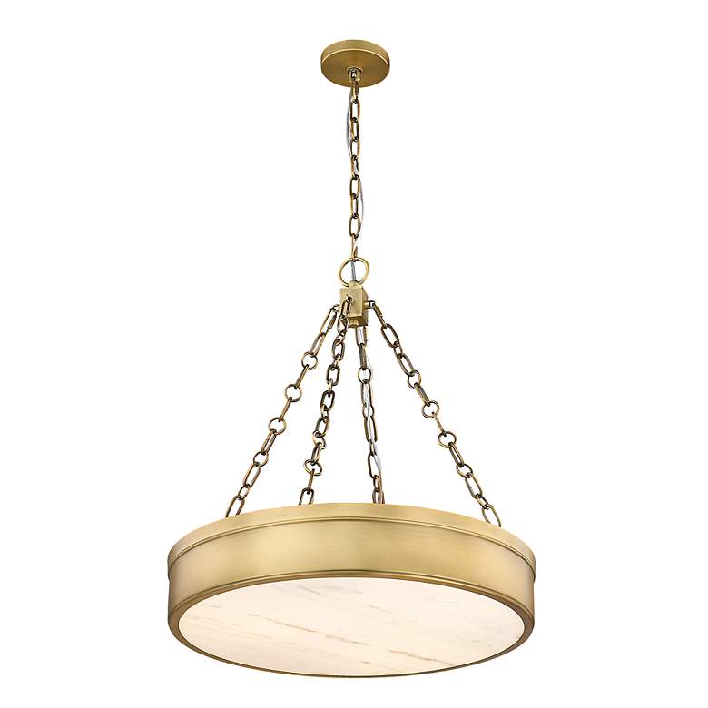 Image 6 Anders 22" Wide Rubbed Brass LED Pendant Light more views