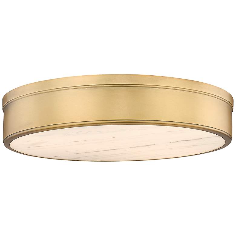 Image 3 Anders 22" Wide Rubbed Brass LED Round Ceiling Light