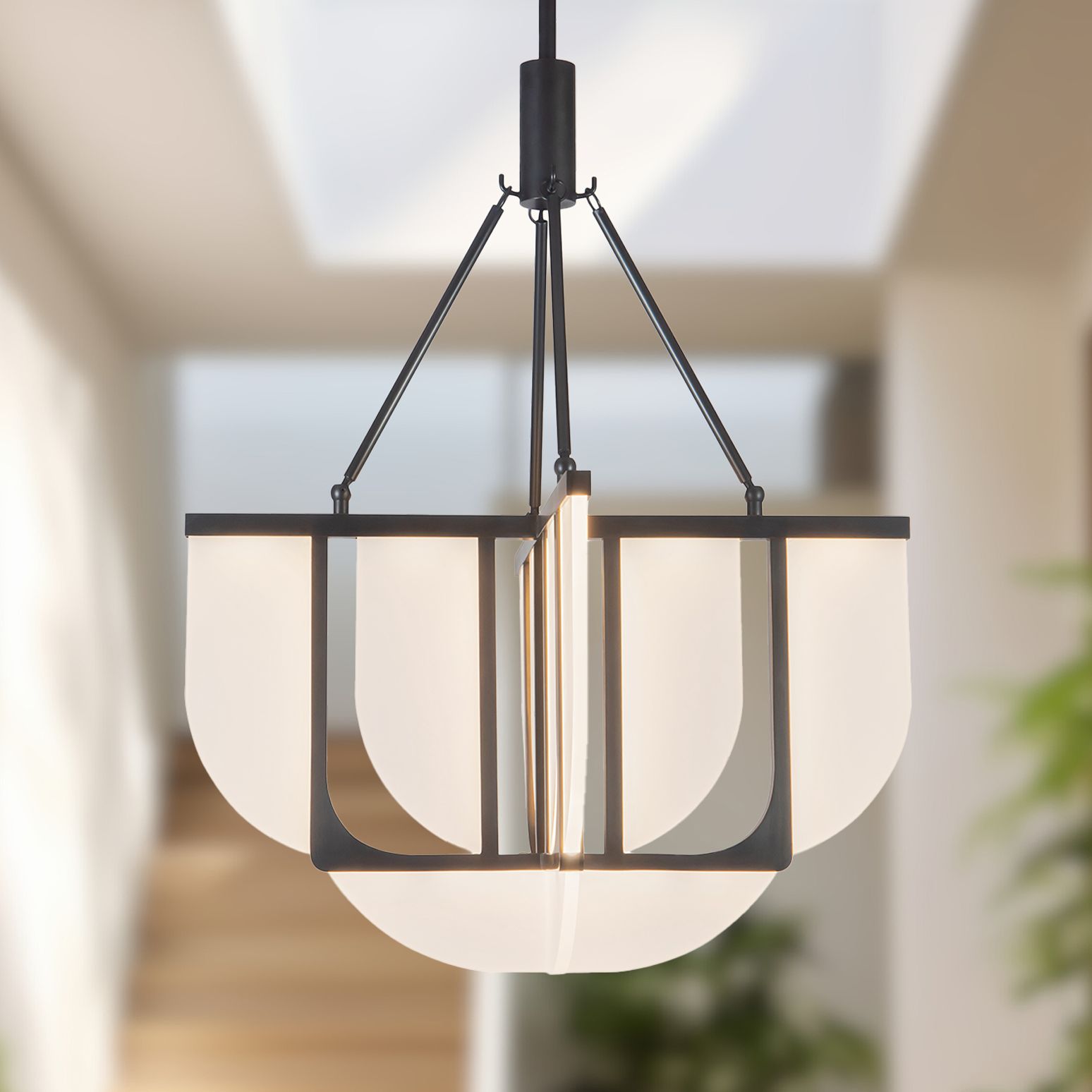 Anders 24-in Urban Bronze dimmable LED Chandelier
