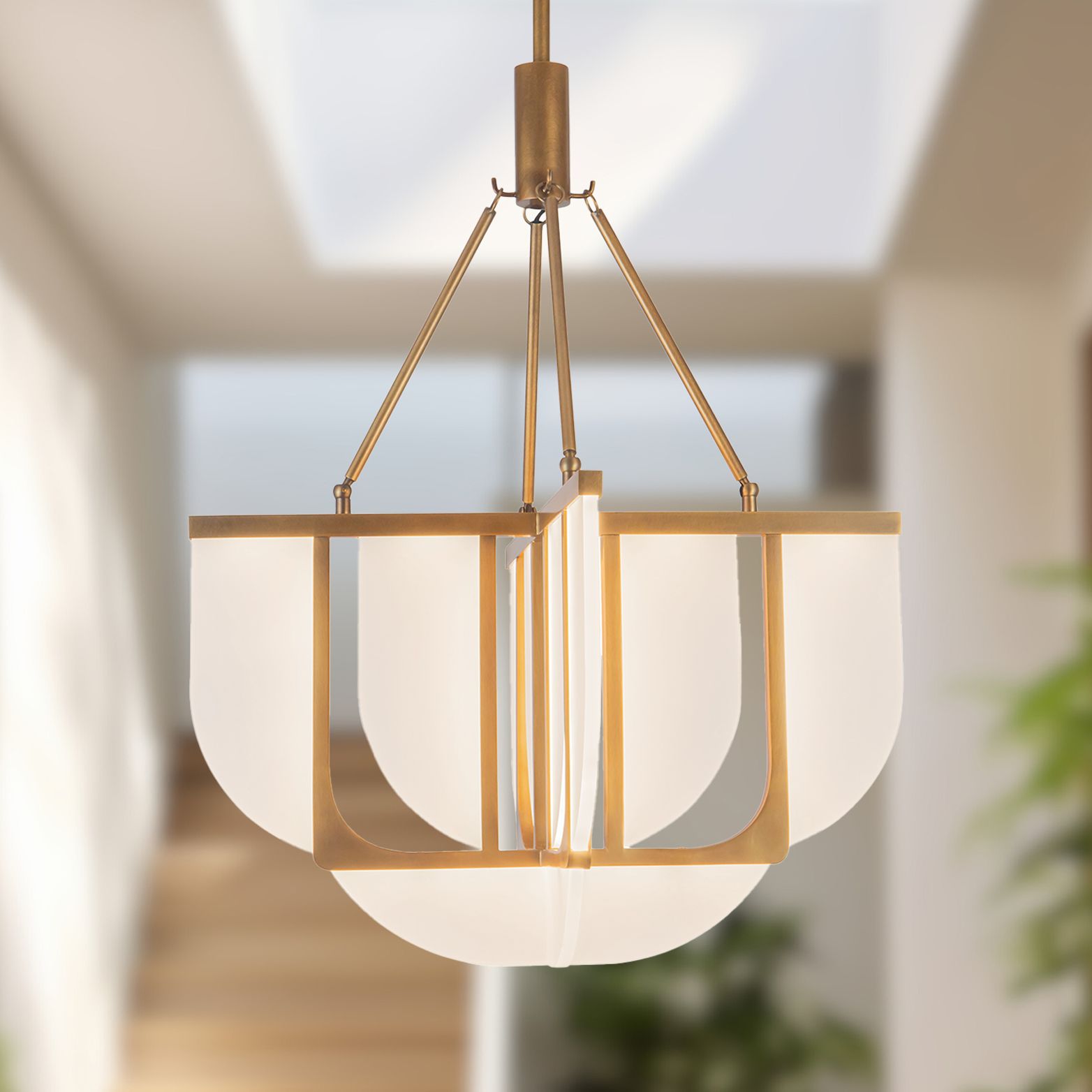Anders 24-in Vintage Brass dimmable LED Chandelier