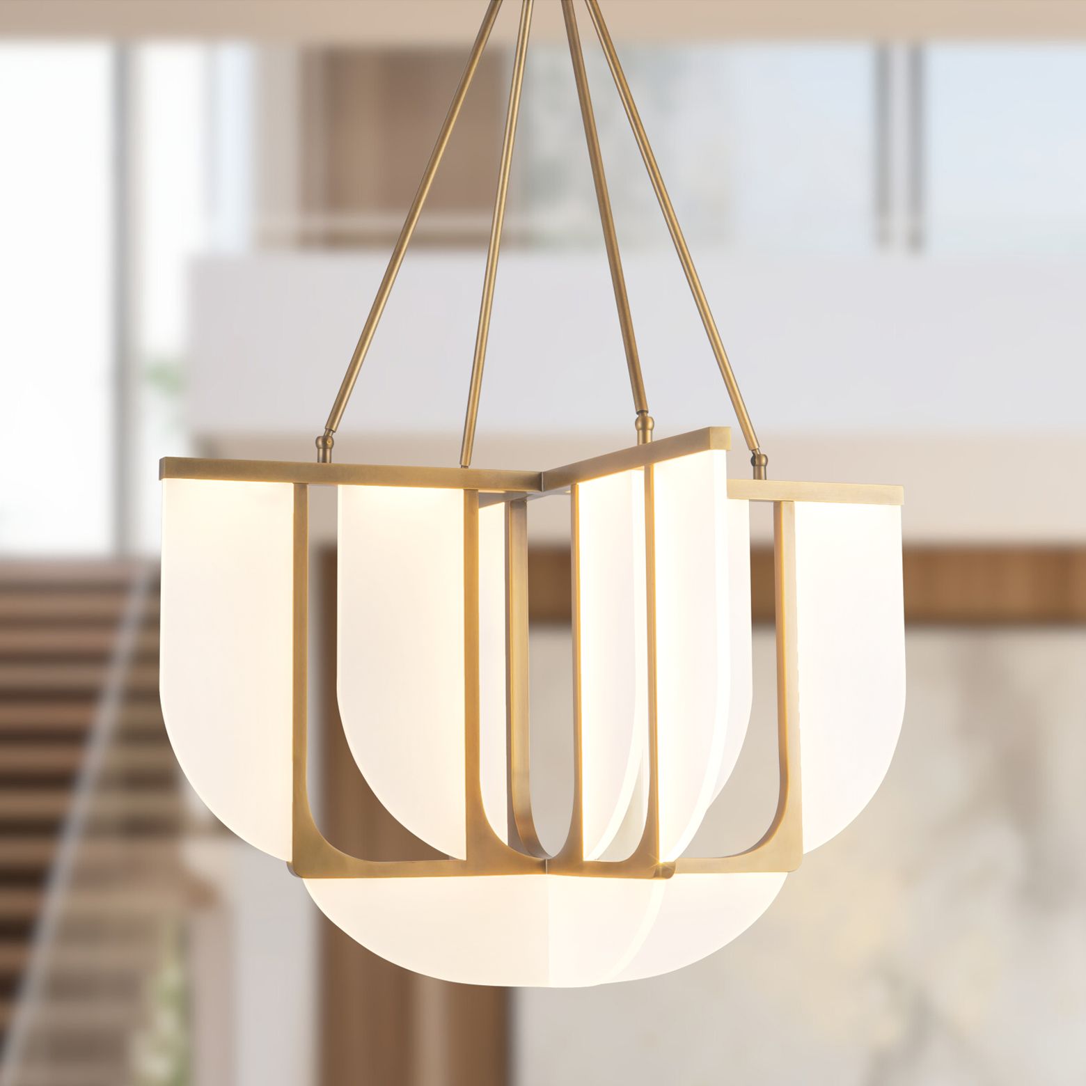 Anders 30-in Vintage Brass dimmable LED Chandelier