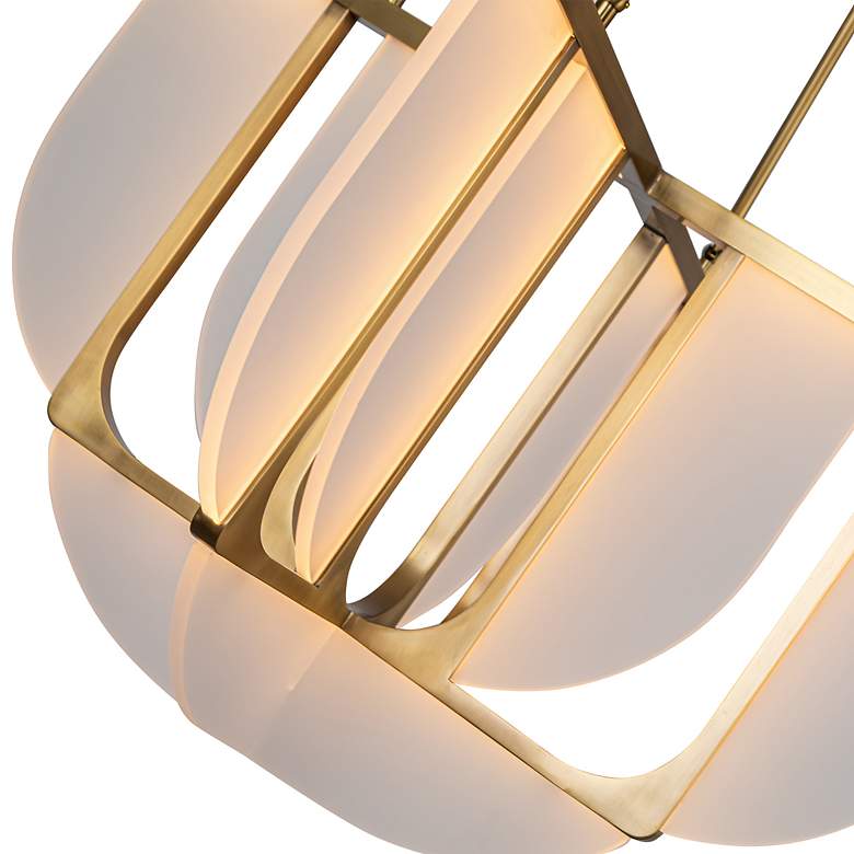 Image 5 Anders 30" Wide Vintage Brass LED Pendant Light more views
