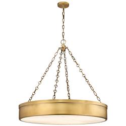 Anders 33" Wide Rubbed Brass LED Chandelier