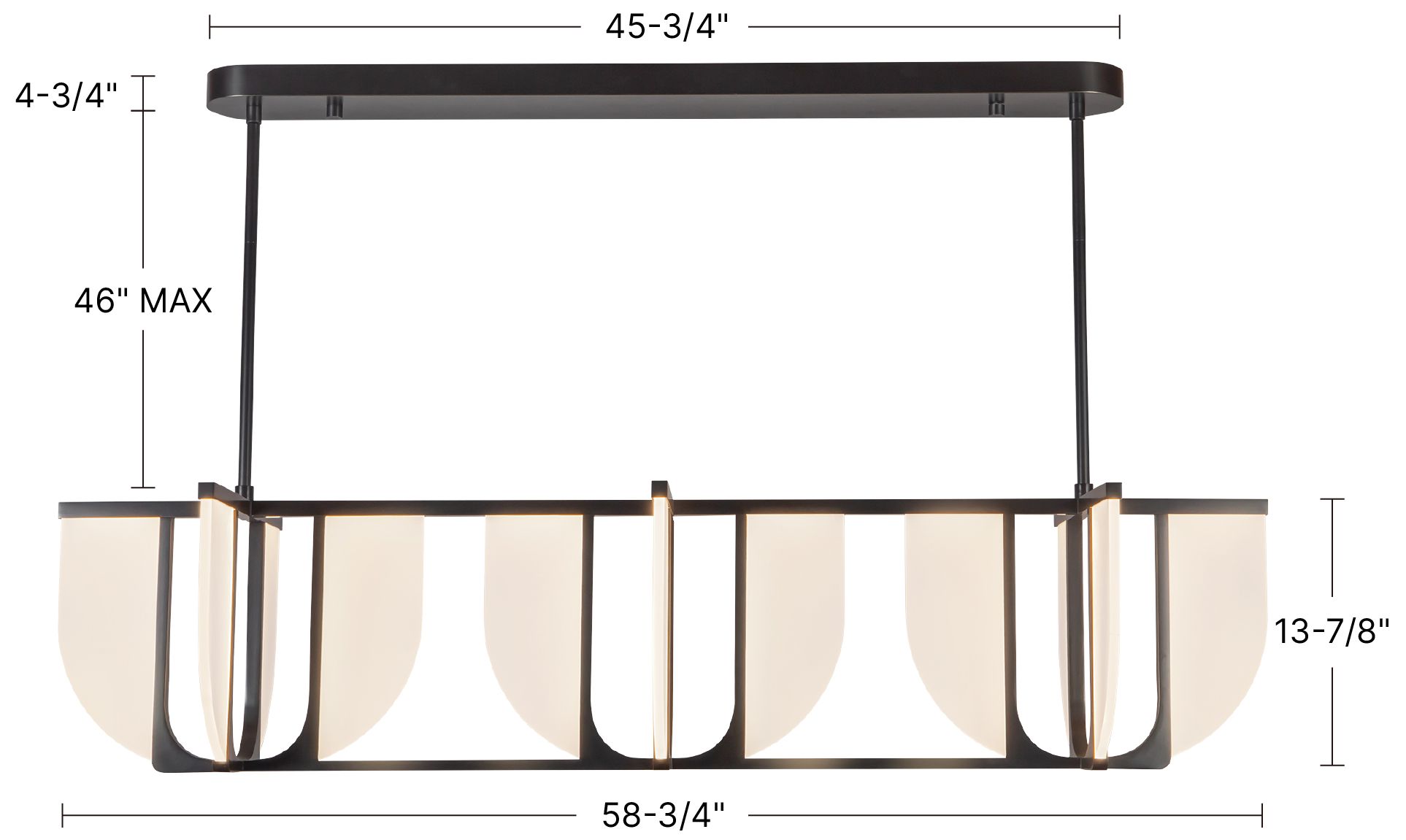 Image 7 Anders 59-in Vintage Brass dimmable LED Linear Pendant more views
