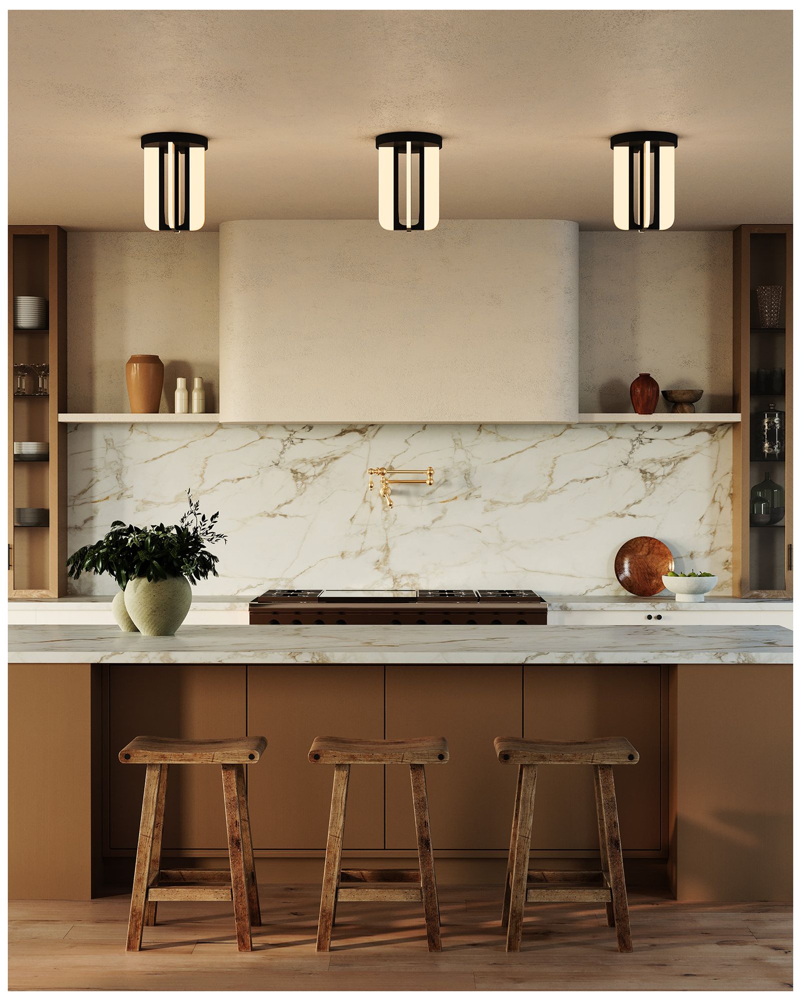 Image 7 Anders 8-in Urban Bronze dimmable LED Semi-Flush Mount more views