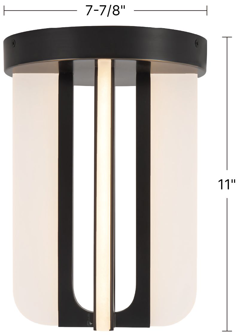 Anders 8-in Urban Bronze dimmable LED Semi-Flush Mount