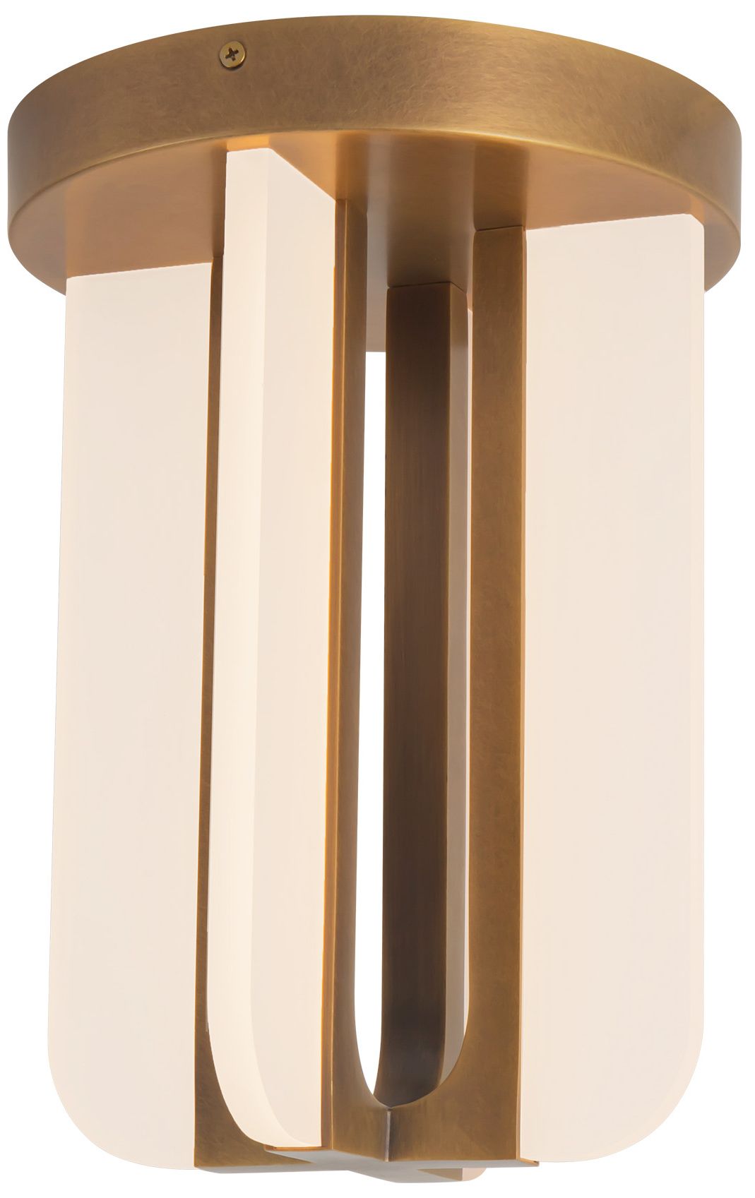 Image 3 Anders 8-in Vintage Brass dimmable LED Semi-Flush Mount more views