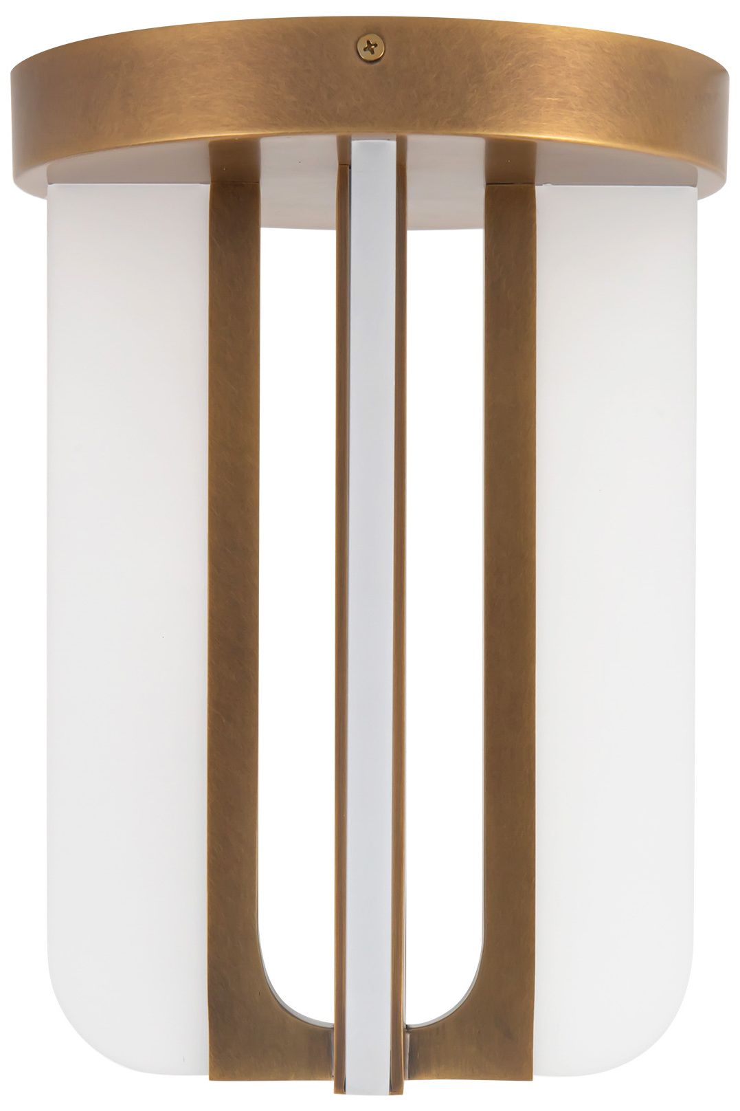 Image 6 Anders 8-in Vintage Brass dimmable LED Semi-Flush Mount more views