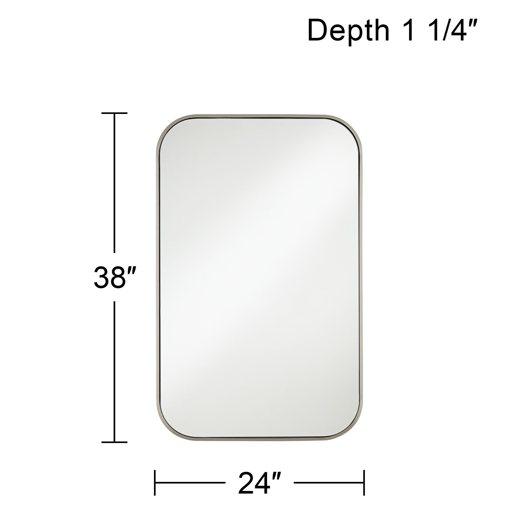 Anders Brushed Nickel 24" x 38" Rectangular Wall Mirror