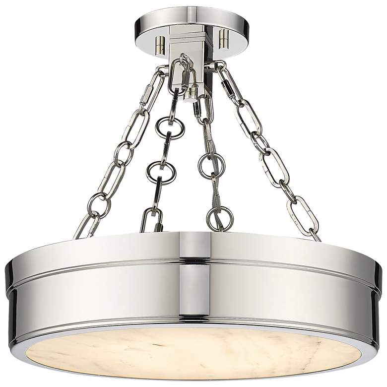 Image 1 Anders by Z-Lite Polished Nickel 1 Light Semi Flush Mount