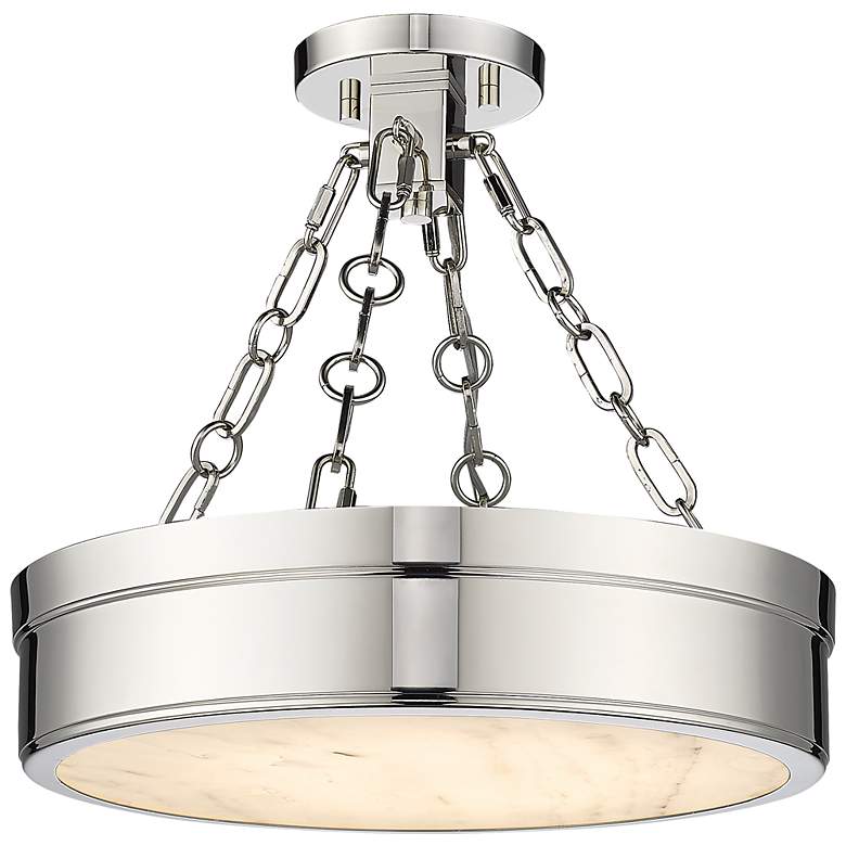 Image 2 Anders by Z-Lite Polished Nickel 1 Light Semi Flush Mount