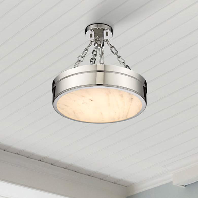 Image 1 Anders by Z-Lite Polished Nickel 1 Light Semi Flush Mount
