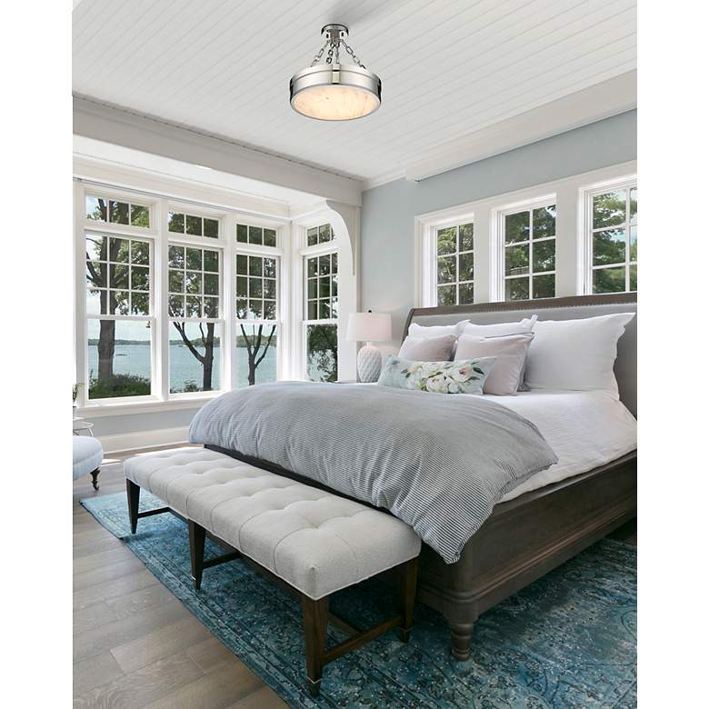 Image 3 Anders by Z-Lite Polished Nickel 1 Light Semi Flush Mount more views
