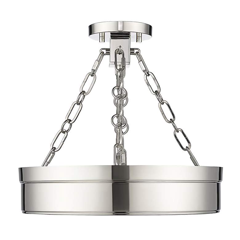 Image 5 Anders by Z-Lite Polished Nickel 1 Light Semi Flush Mount more views