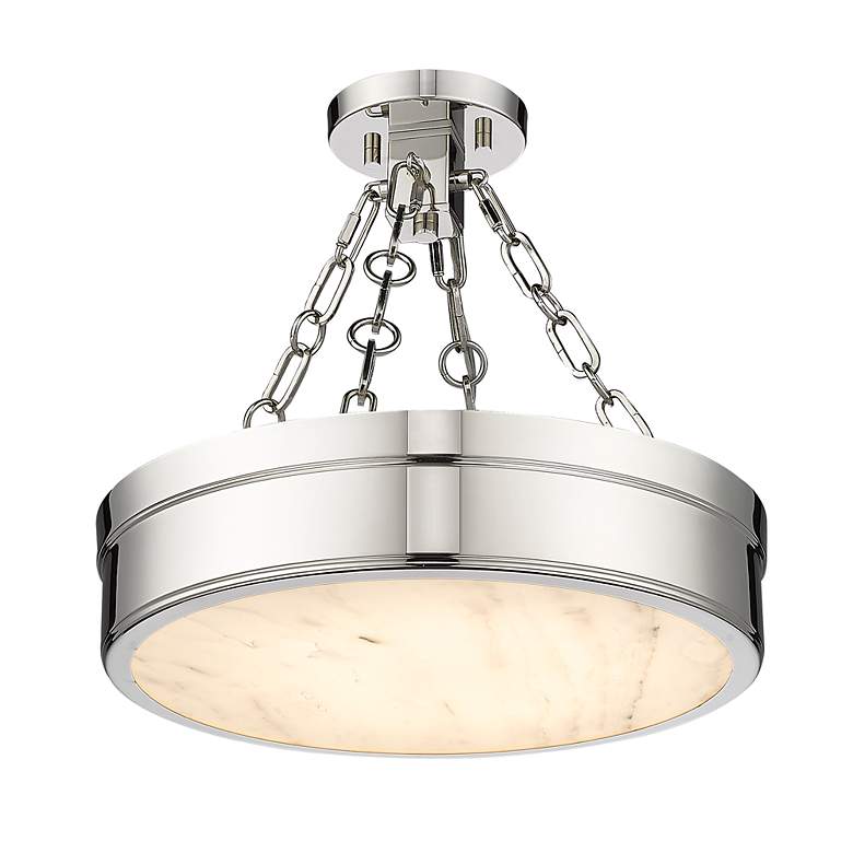 Image 6 Anders by Z-Lite Polished Nickel 1 Light Semi Flush Mount more views