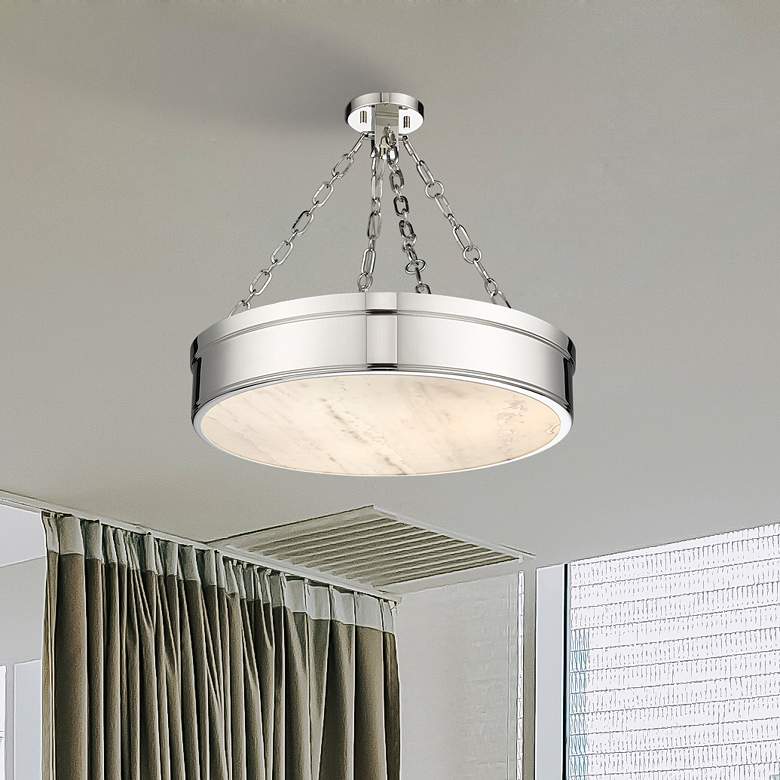Image 1 Anders by Z-Lite Polished Nickel 3 Light Semi Flush Mount