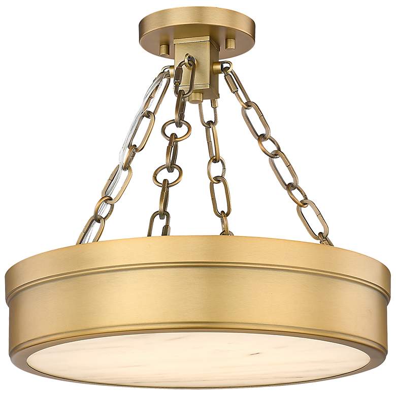 Image 2 Anders by Z-Lite Rubbed Brass 1 Light Semi Flush Mount