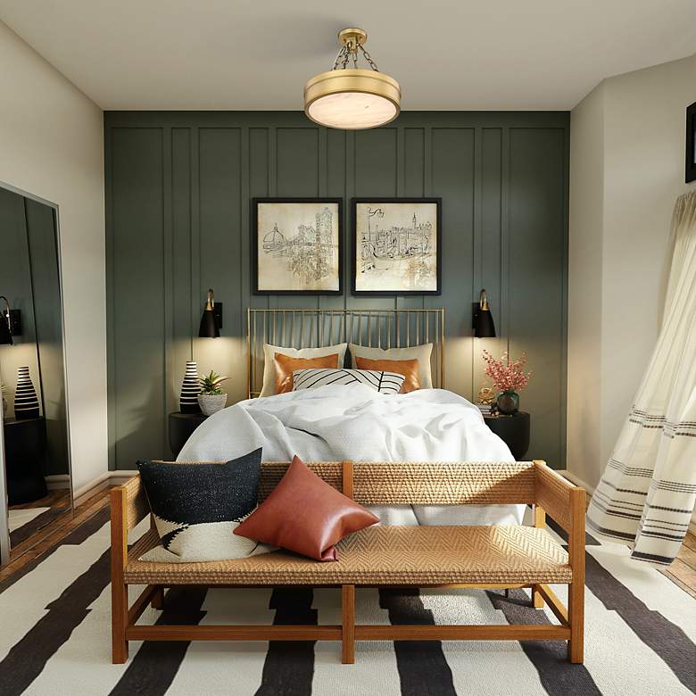 Image 3 Anders by Z-Lite Rubbed Brass 1 Light Semi Flush Mount more views