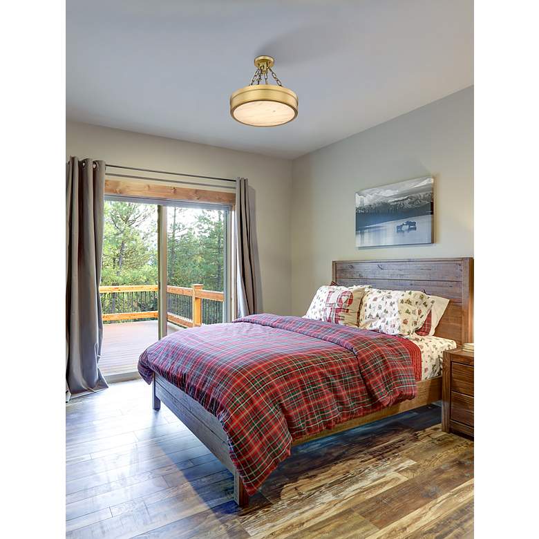 Image 4 Anders by Z-Lite Rubbed Brass 1 Light Semi Flush Mount more views