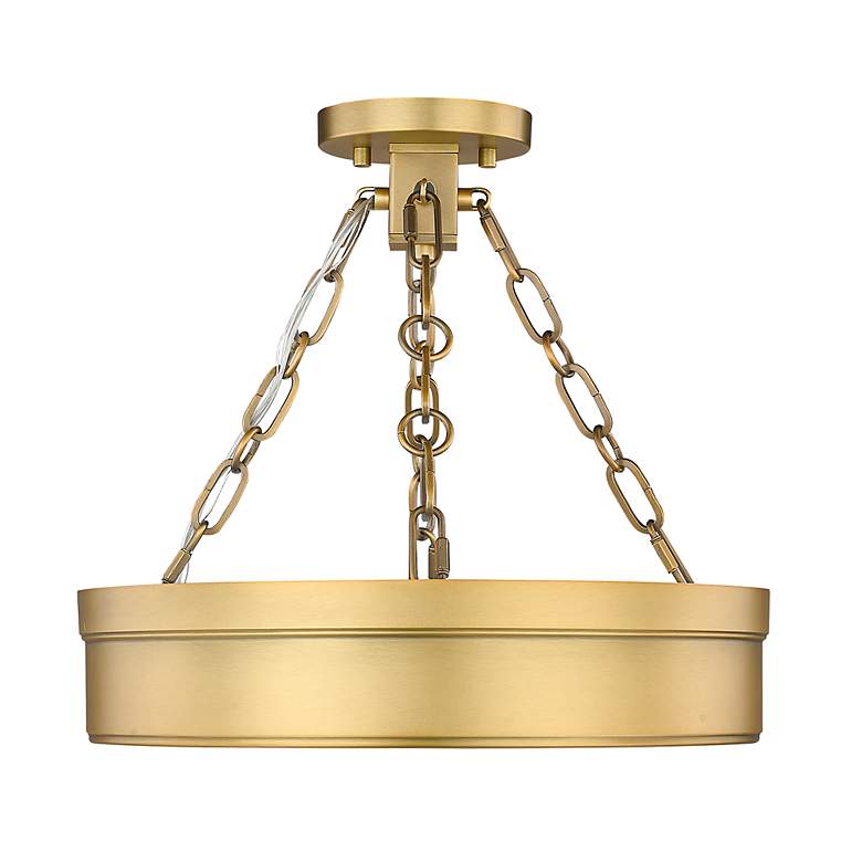 Image 5 Anders by Z-Lite Rubbed Brass 1 Light Semi Flush Mount more views