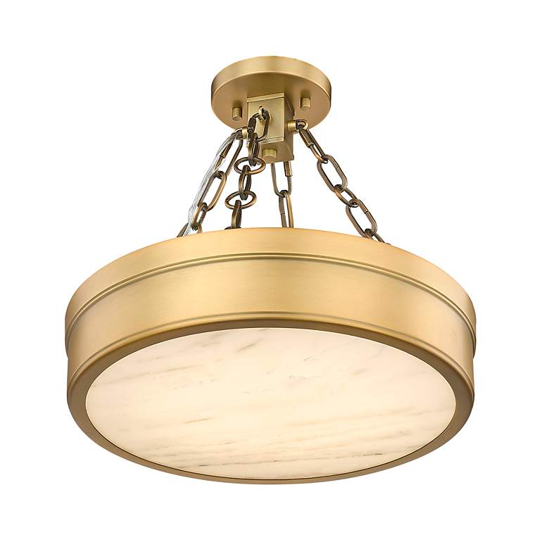 Image 6 Anders by Z-Lite Rubbed Brass 1 Light Semi Flush Mount more views