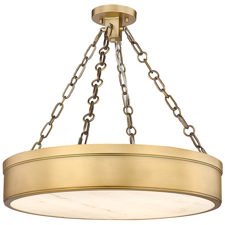 Image 2 Anders by Z-Lite Rubbed Brass 3 Light Semi Flush Mount