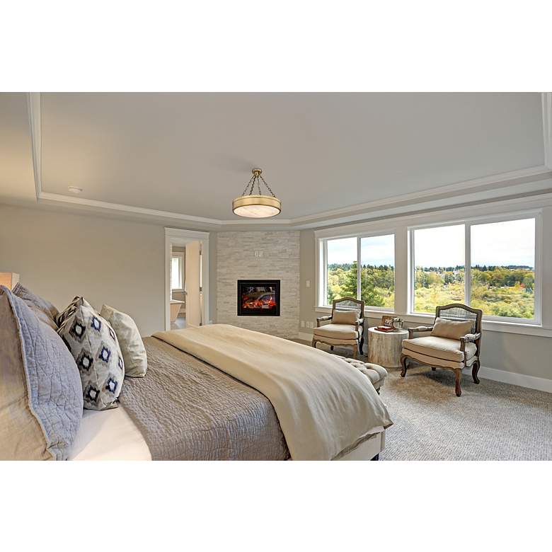 Image 4 Anders by Z-Lite Rubbed Brass 3 Light Semi Flush Mount more views