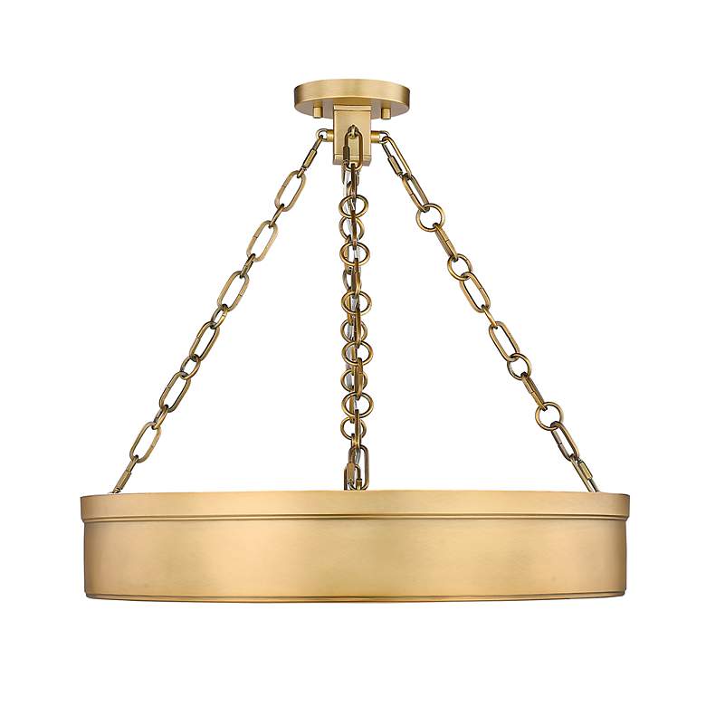Image 5 Anders by Z-Lite Rubbed Brass 3 Light Semi Flush Mount more views