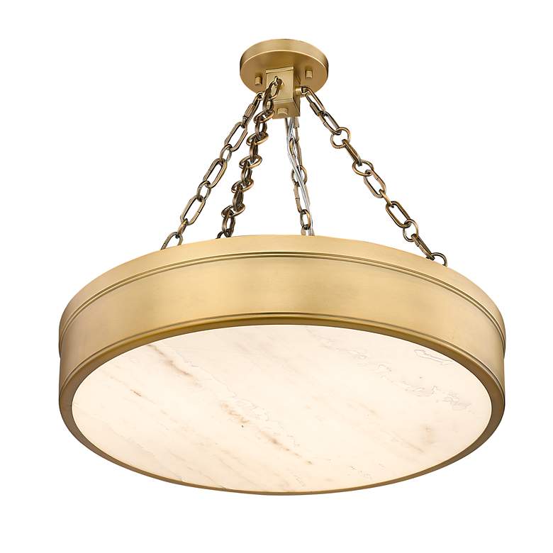 Image 6 Anders by Z-Lite Rubbed Brass 3 Light Semi Flush Mount more views