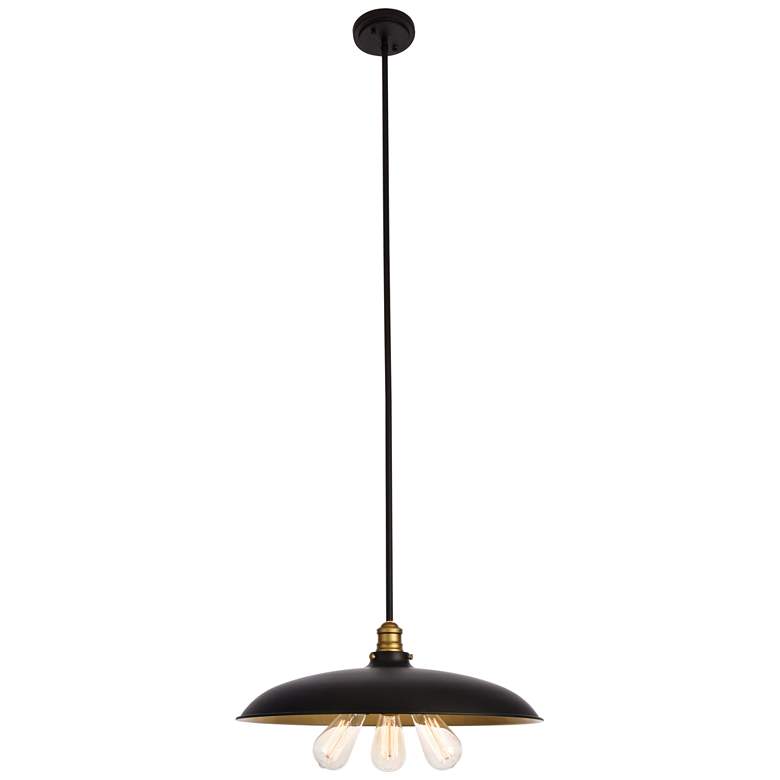 Image 1 Anders Collection Chandelier D20.5 H6.5 Lt:3 Black And Brass Finish