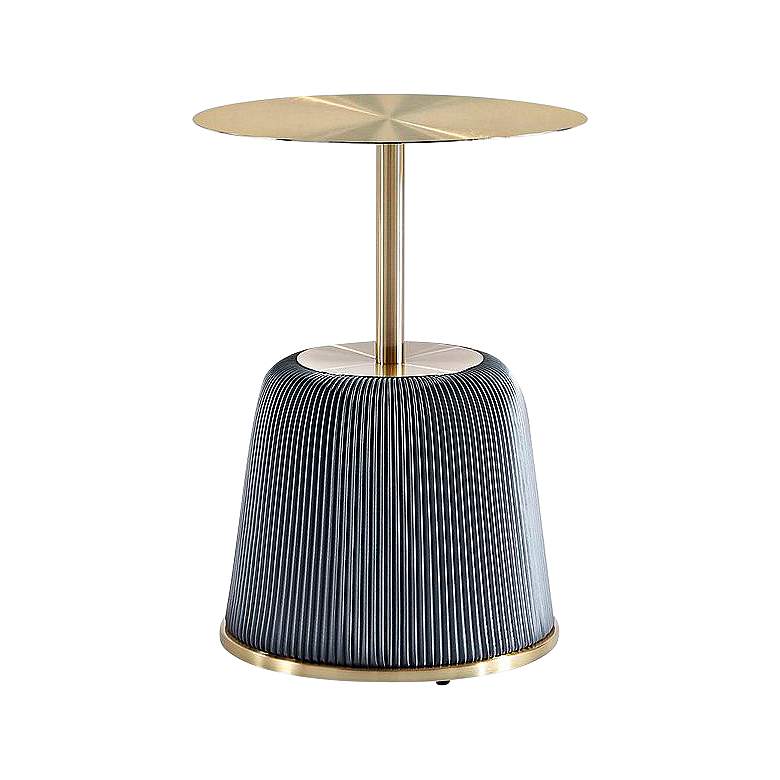 Image 2 Anderson 15 3/4" Wide Gray Leatherette Gold Metal End Table