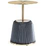2_Anderson 15 3/4" Wide Gray Leatherette Gold Metal End Table