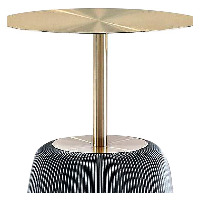 Image 3 Anderson 15 3/4" Wide Gray Leatherette Gold Metal End Table more views