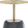 3_Anderson 15 3/4" Wide Gray Leatherette Gold Metal End Table more views