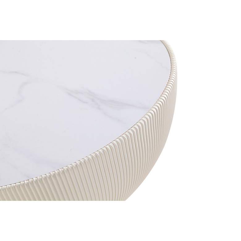 Image 6 Anderson 28 1/4" Wide Cream Leatherette Round Coffee Table more views