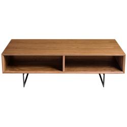 Anderson 47&quot; Wide Walnut Black Rectangular Coffee Table