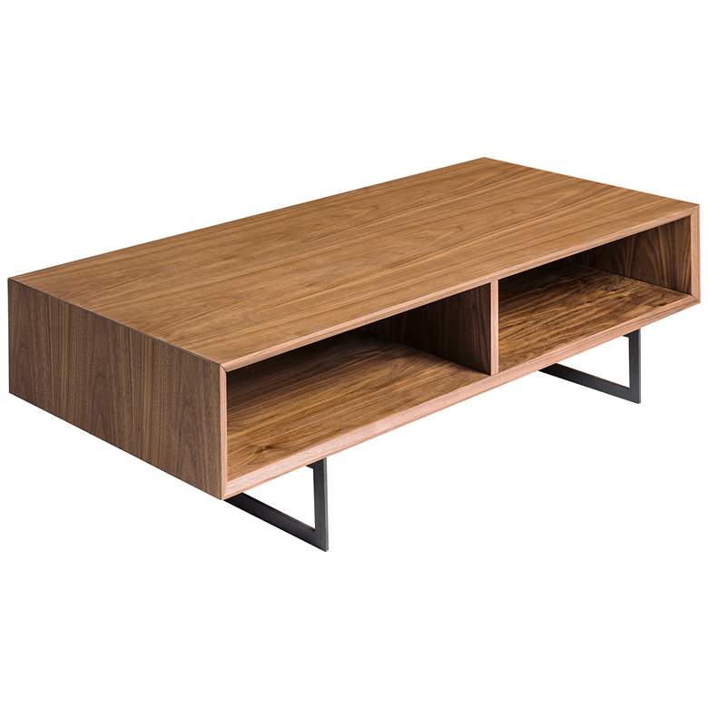 Image 7 Anderson 47" Wide Walnut Black Rectangular Coffee Table more views