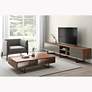 Anderson 47" Wide Walnut Black Rectangular Coffee Table in scene