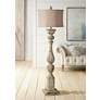 Anderson 66" Distressed Rustic White Column Farmhouse Floor Lamp