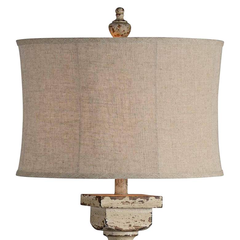Image 3 Anderson 66" Distressed Rustic White Column Farmhouse Floor Lamp more views