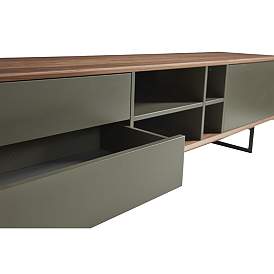 Image3 of Anderson 70 3/4"W Walnut Gray 1-Door 2-Drawer Media Stand more views