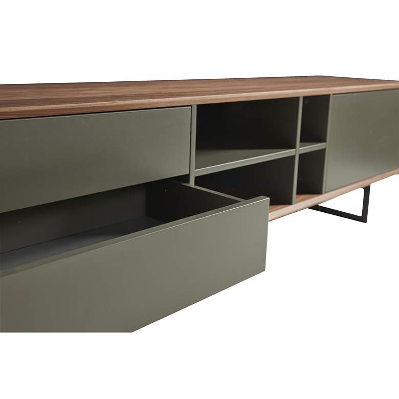 Image 3 Anderson 70 3/4 inchW Walnut Gray 1-Door 2-Drawer Media Stand more views