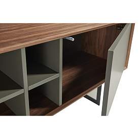 Image4 of Anderson 70 3/4"W Walnut Gray 1-Door 2-Drawer Media Stand more views