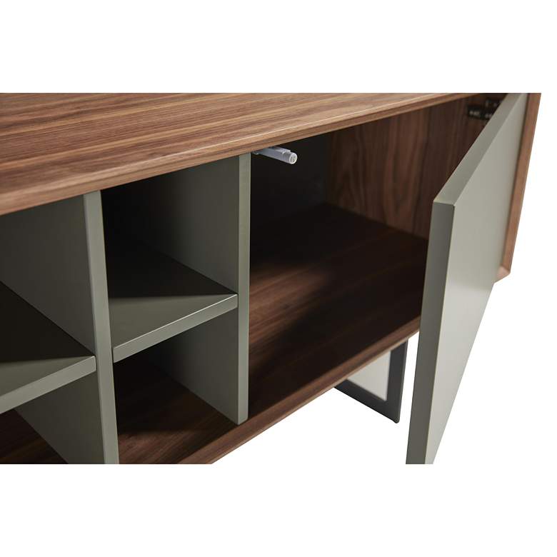 Image 4 Anderson 70 3/4 inchW Walnut Gray 1-Door 2-Drawer Media Stand more views