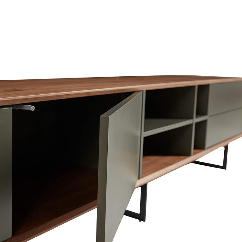 Image 2 Anderson 94 1/2"W Walnut Gray 2-Door 2-Drawer Media Stand more views