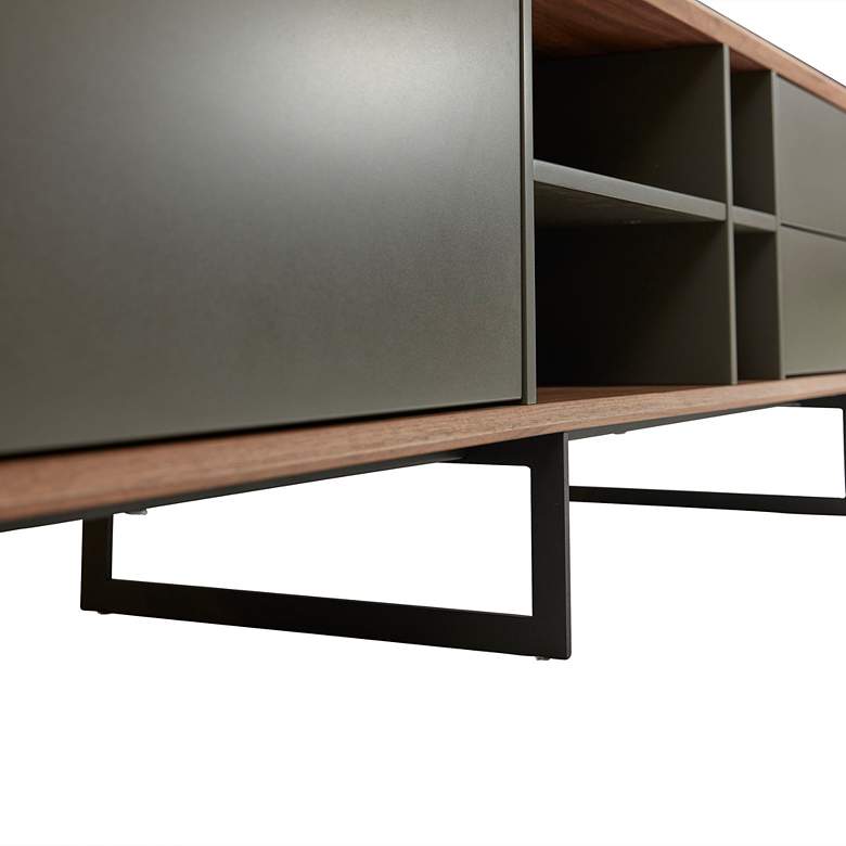 Image 3 Anderson 94 1/2"W Walnut Gray 2-Door 2-Drawer Media Stand more views