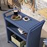 Anderson Blue White Wicker Patio Serving Cart