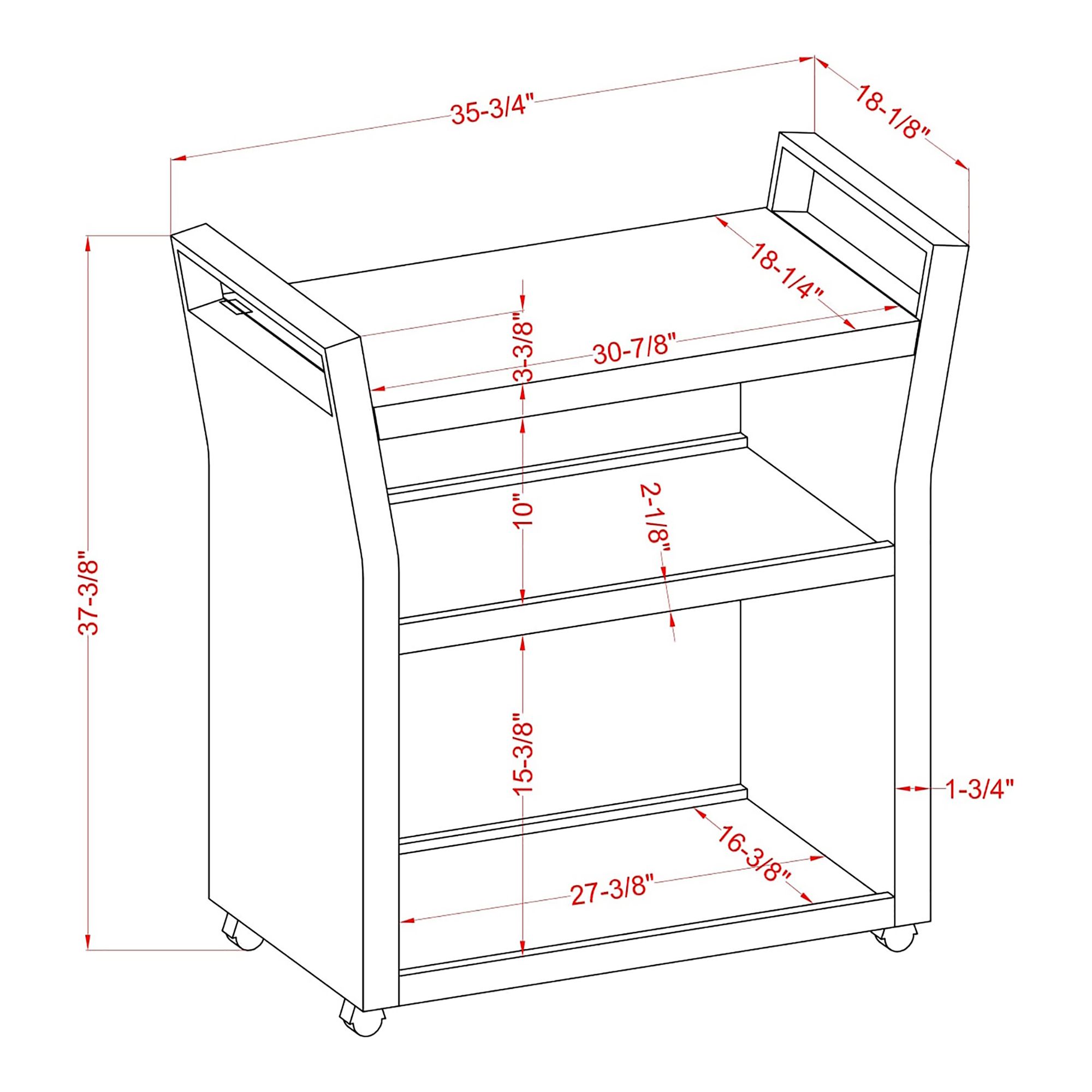 Anderson Blue White Wicker Patio Serving Cart