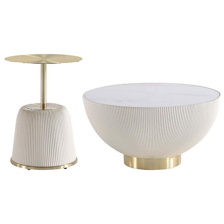 Image 1 Anderson Coffee Table and End Table 1.0 in Cream - Set of 2